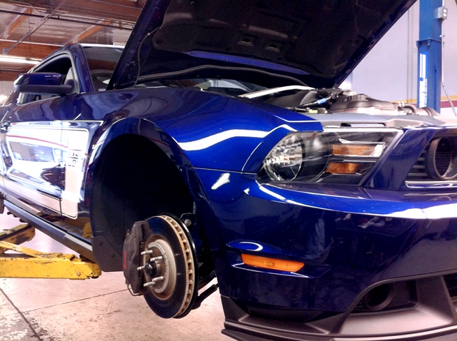 Boss 302 Mustang Getting New Brake Pads and Brake Fluid at the STILLEN Performance Shop