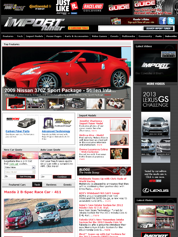STILLEN 370Z On Home Page of Import Tuner