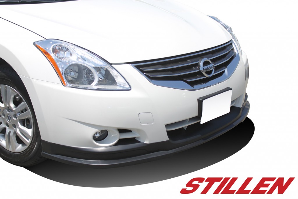 2012 Nissan Altima Sedan STILLEN Front Lip on White Altima