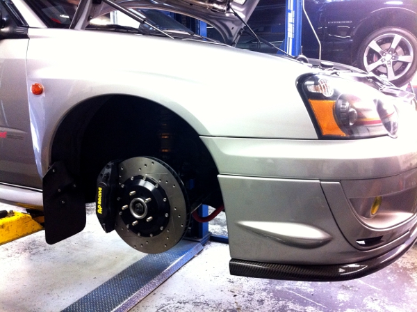 WRX STI Getting Front & Rear AP Racing Brakes Installed