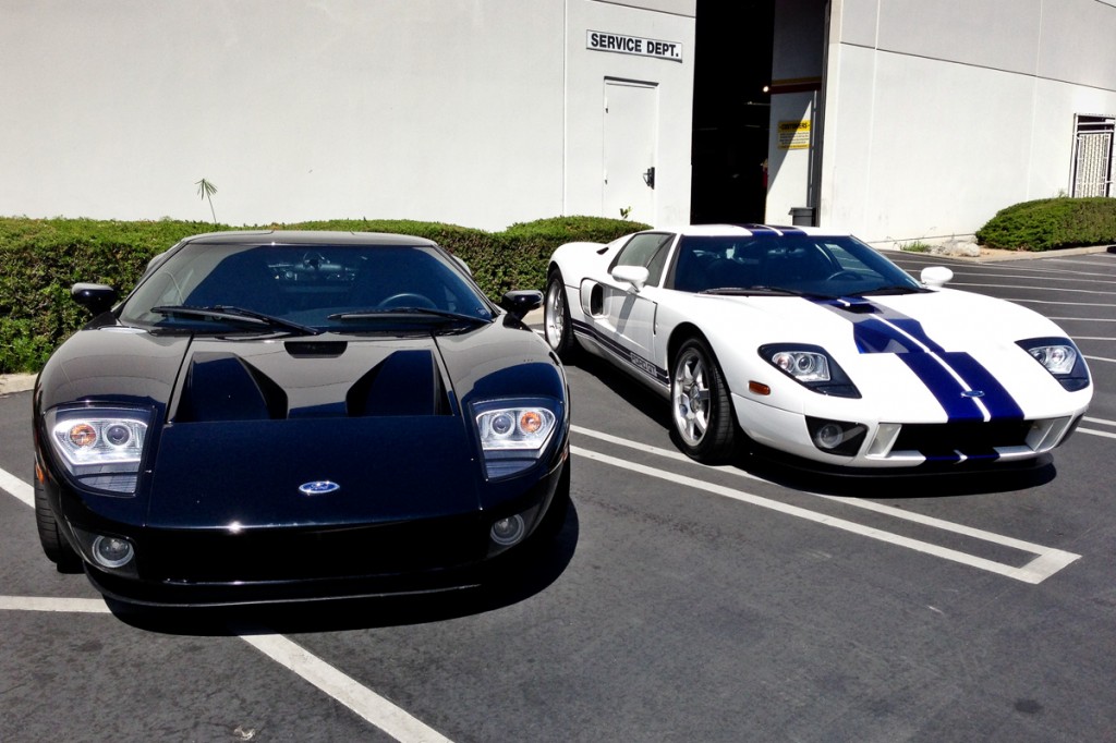 two Ford GTs outside STILLEN Performance Shop