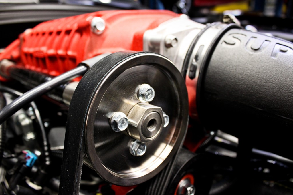 Wrinkle Red Magnuson Supercharger Close Up