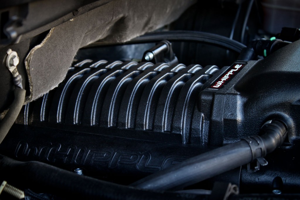 Ford Raptor supercharger Whipple close up in engine