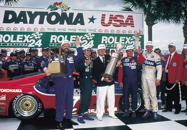 Steve Millen Celebrating His 24 Hours of Daytona Win