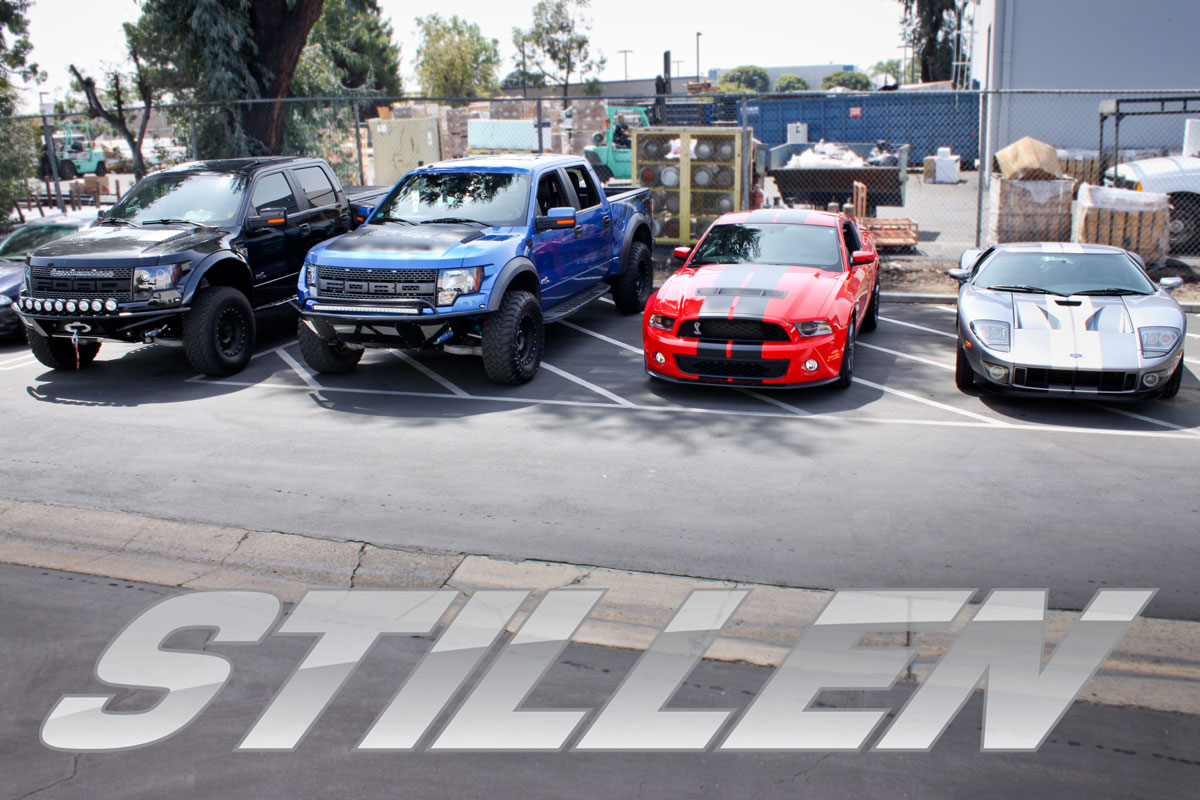 Ford Raptors, Ford GT500 and Ford GT at the STILLEN Ford performance shop