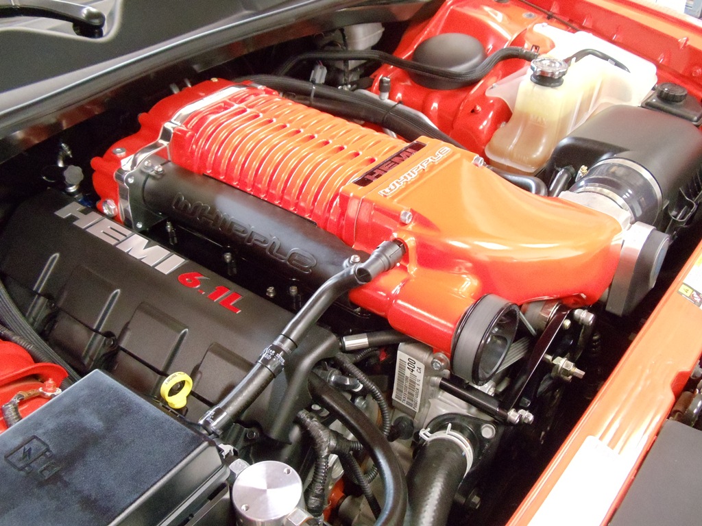 Whipple Supercharger Kit Installed on a Dodge Challenger SRT8