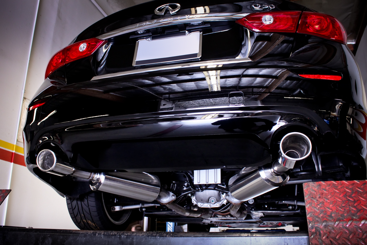 Infiniti Q50 Axle Back Exhaust Installed