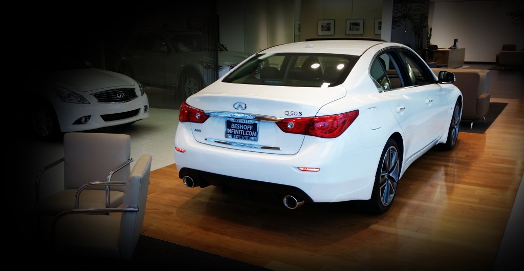 Rear View of the Beshoff Infiniti Q50S with Exhaust, and Diffuser