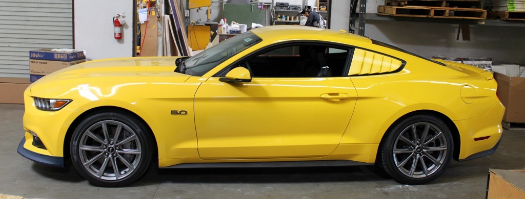 2015 Mustang Rear with Street Scene Lip Spoiler, Wing Spoiler & Window Louvers