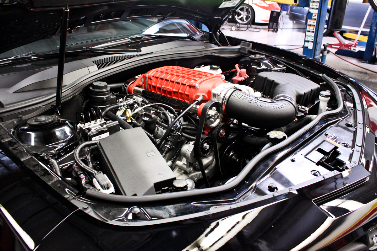 The Magnuson Camaro LS3 Supercharger is a hybrid-roots supercharger with