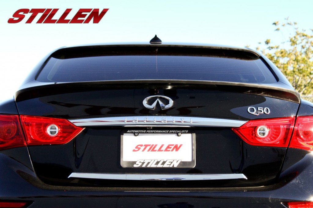 Stillen 2014 Infiniti Q50 rear deck wing and window wing full rear shot