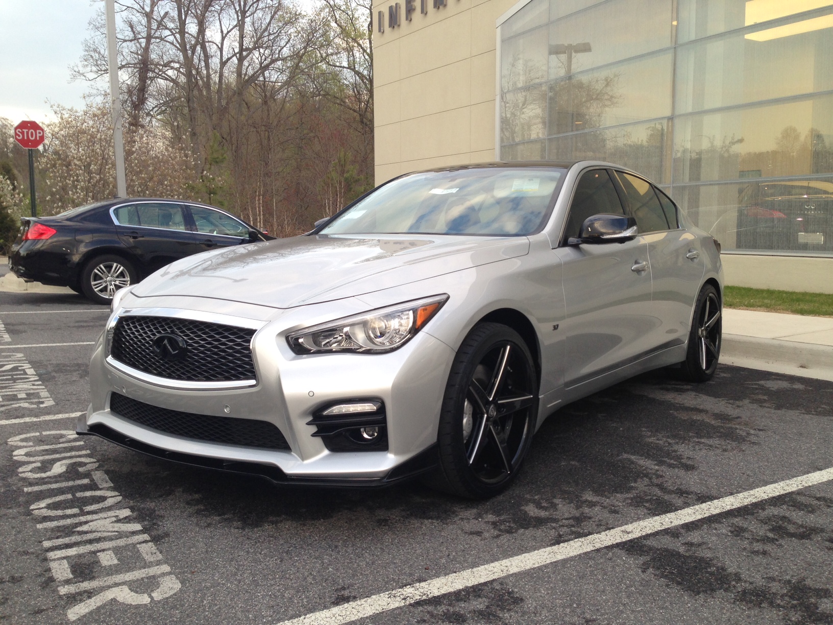 Infiniti Q50 with STILLEN splitter at Sheehy Infiniti in Annapolis, MD