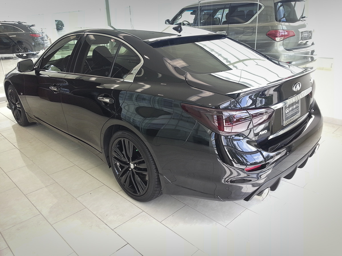 Infiniti of Kansas City Q50 with STILLEN Splitter, Diffuser, Cat-Back Exhaust, Roof Wing, Deck Spoiler and Cold Air Intake