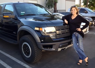A proud owner and her Whipple supercharged 2014 Raptor with Magnaflow exhaust