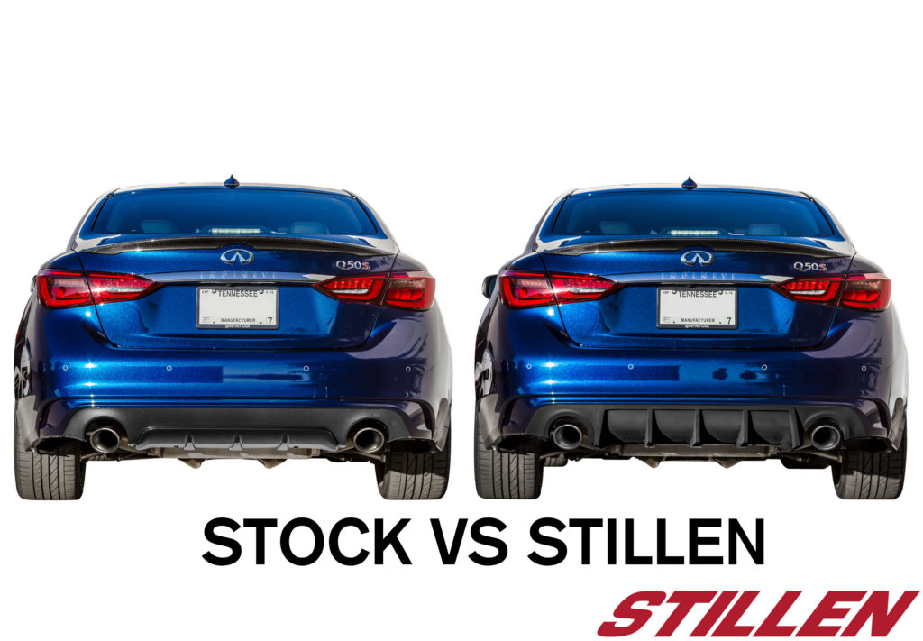 04_2018_Infitniti_Q50_Rear_STILLEN_Diffuser_vs_STOCK